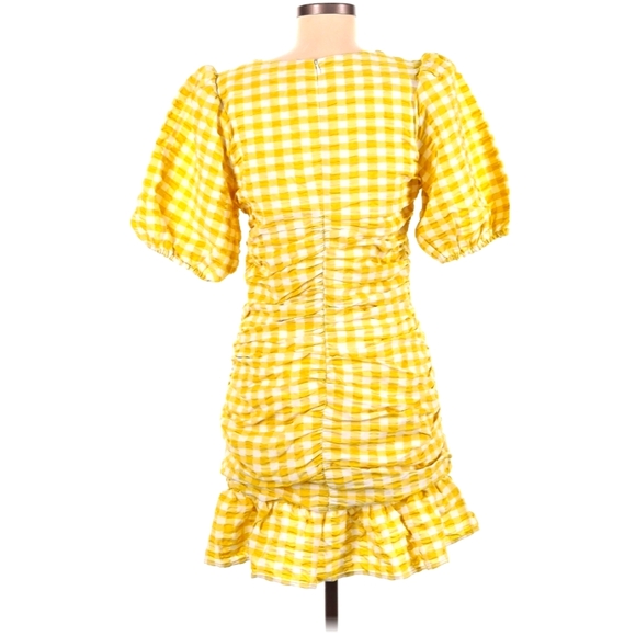 Skies Are Blue Yellow Checkered Dress, Size M - Picture 14 of 16
